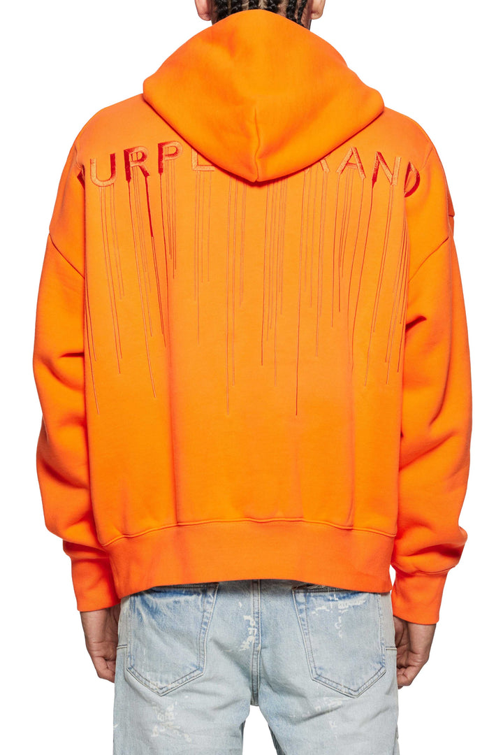 Purple Brand P401 Orange HOTD125 HWT Fleece PO Hoody - Orange