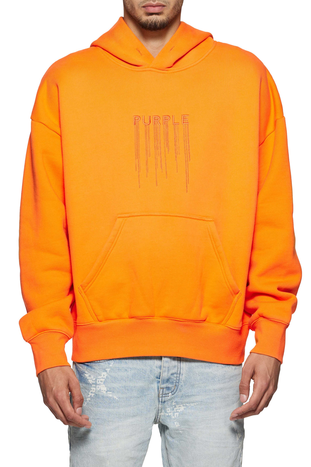 Purple Brand P401 Orange HOTD125 HWT Fleece PO Hoody - Orange