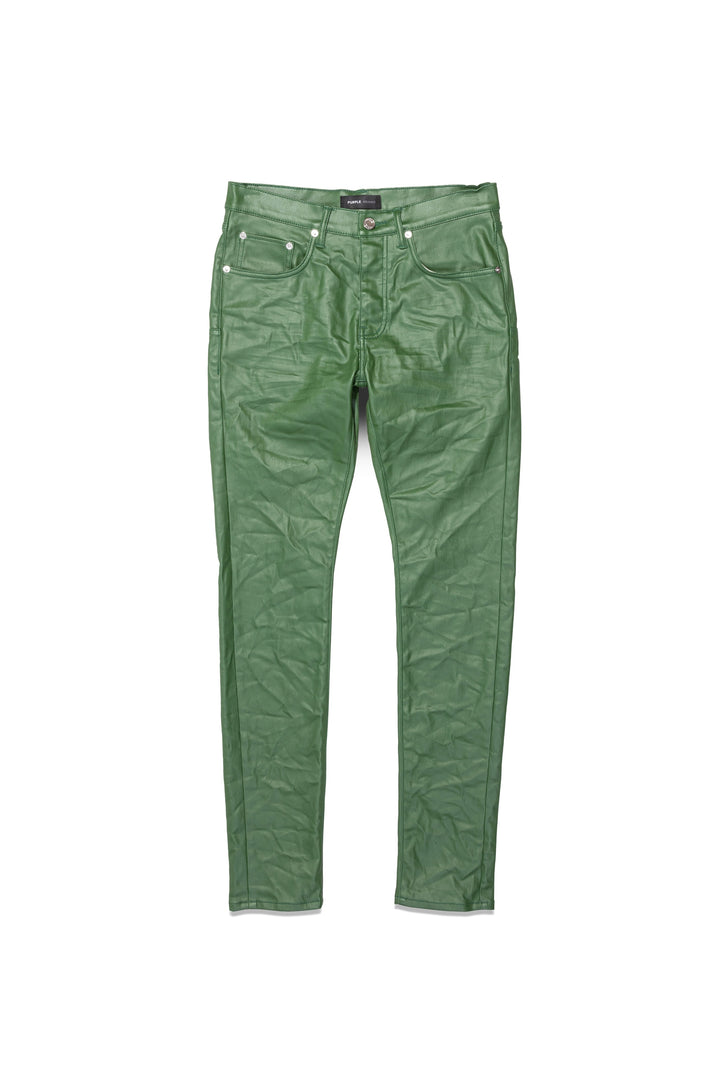 Purple Brand P001 Low Rise Skinny Jeans - Green Patent Film