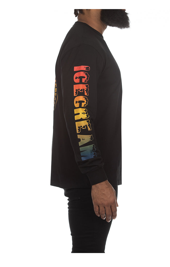 ICECREAM shield ls knit - black