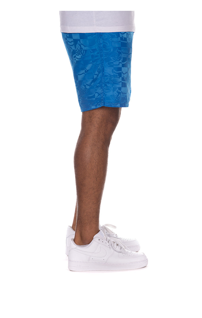 ICECREAM running check shorts - french blue