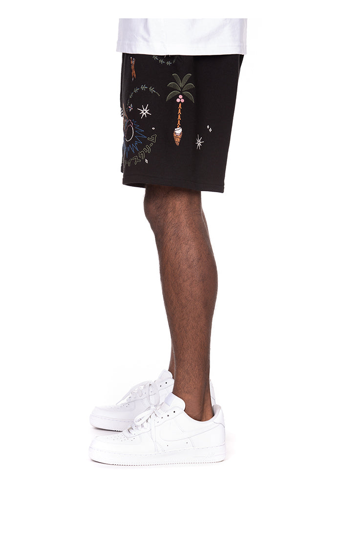 ICECREAM starry shorts - black