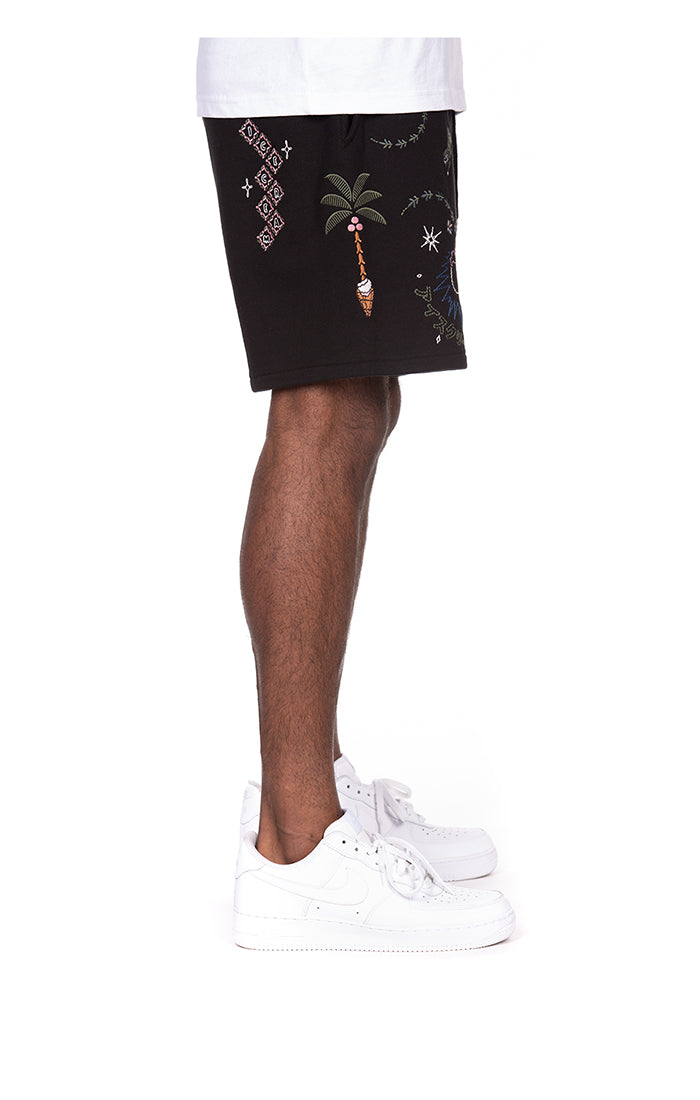 ICECREAM starry shorts - black