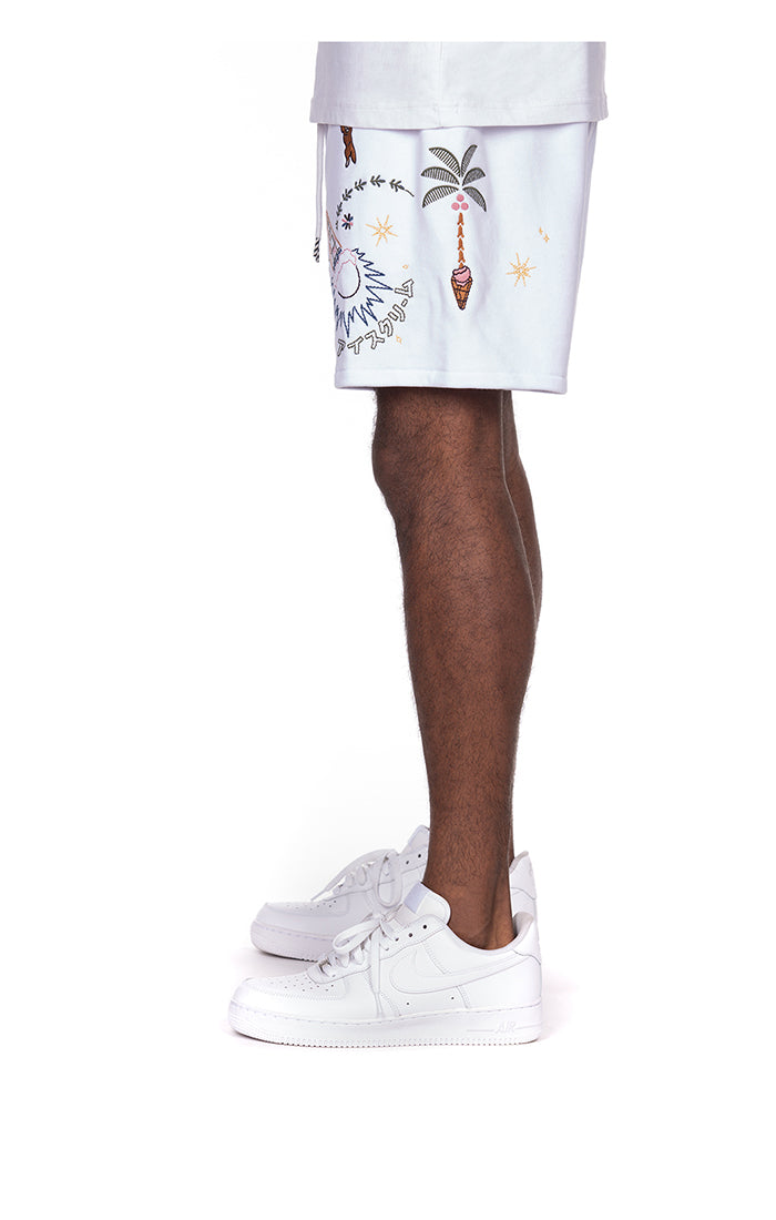 ICECREAM starry shorts - white