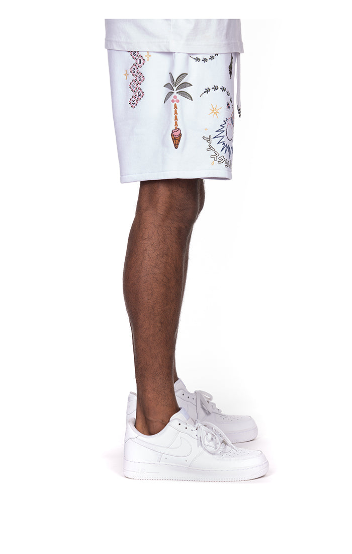 ICECREAM starry shorts - white