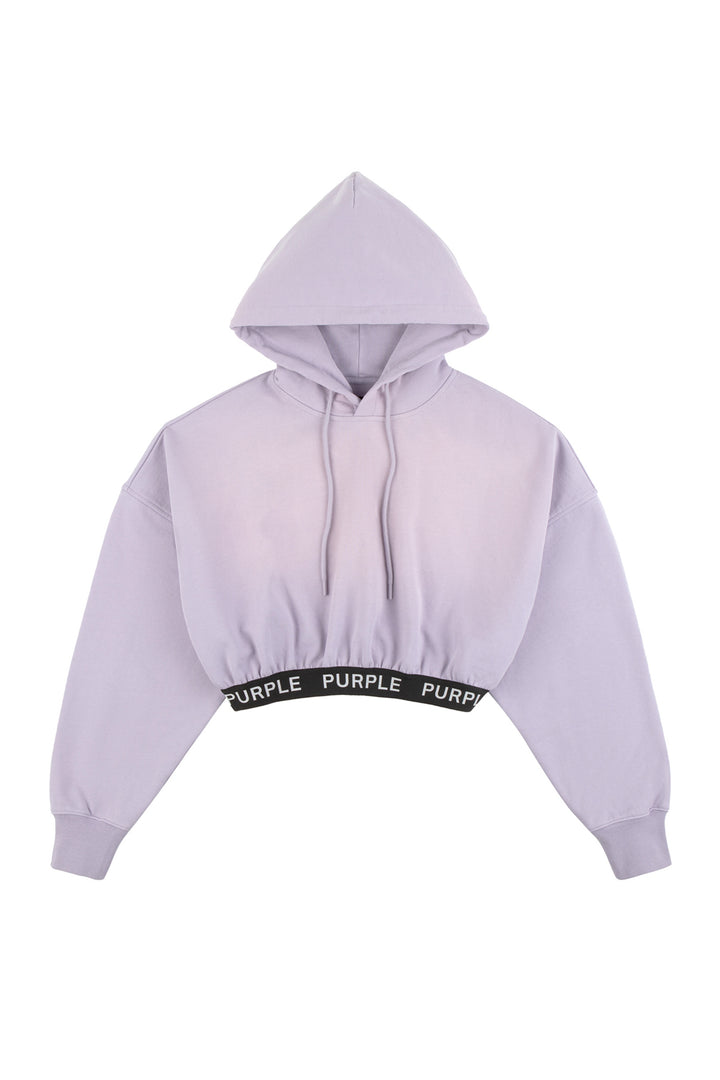 Purple Brand W4007 Purple FHWY324 Oversized Cropped Hoodie - Purple