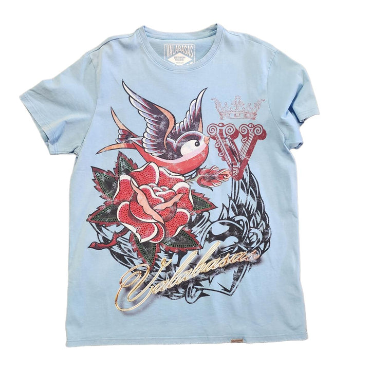 VALABASAS Tee "Throned Heart" Tee - Light Blue