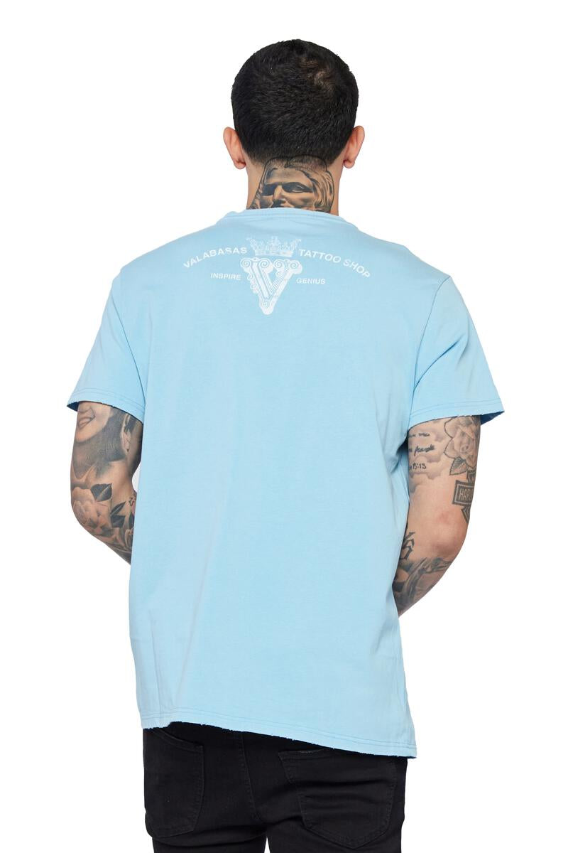 VALABASAS Tee "Throned Heart" Tee - Light Blue